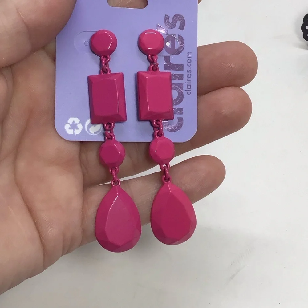 (3) Claire’s Fashion Boho Dangle Hoop Earrings- L4
